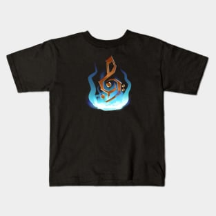 Power Clef - D - Metal Power Blue Fire Kids T-Shirt